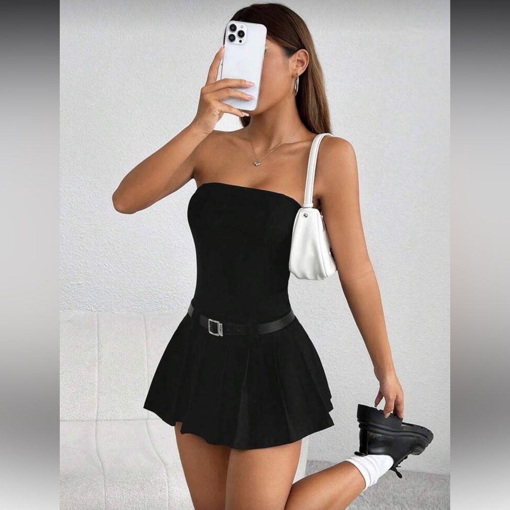 Black Strapless Mini Dress